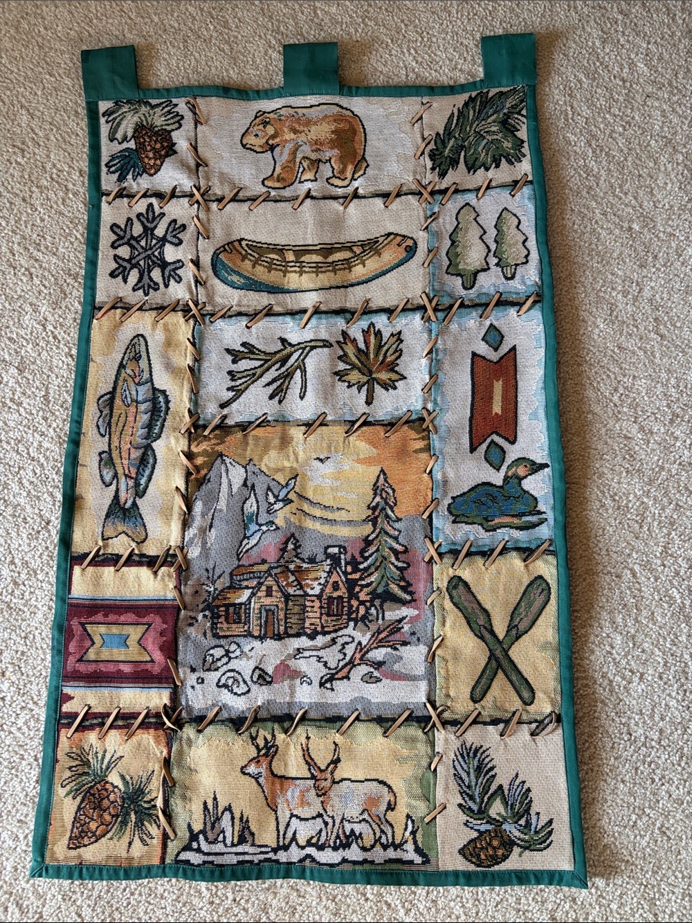 Cabin Lodge Tapestry Wall Hanging - Great Outdoors and Wildlife